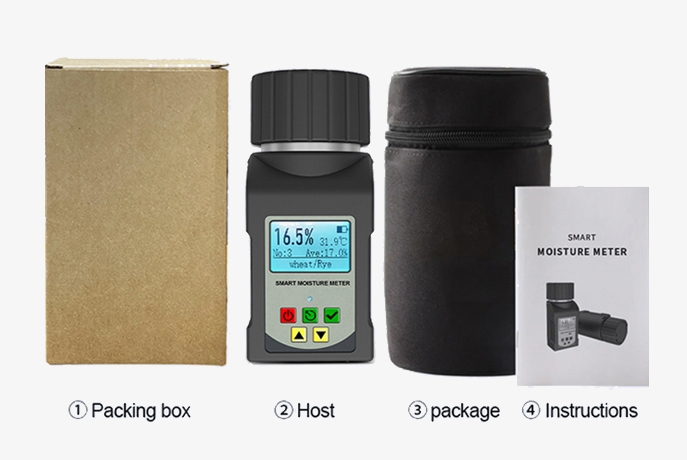 Rapid moisture meter for grain packing list