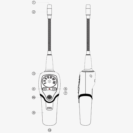 Refrigerant gas leak detector detail