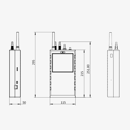 Remote particle counter dimension