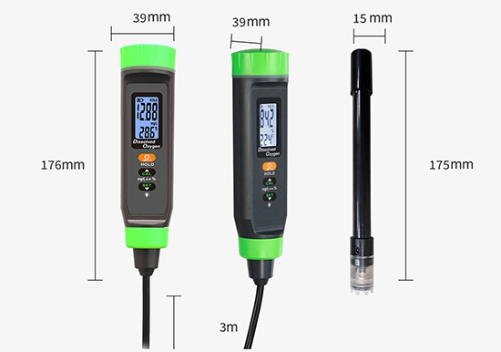 Dissolved oxygen meter for water size