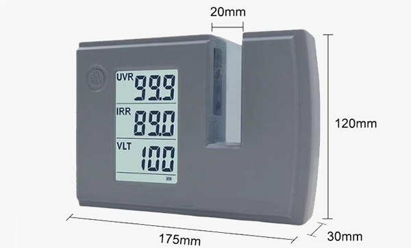 Solar film transmission meter size