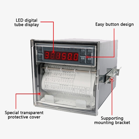 Temperature chart recorder detail