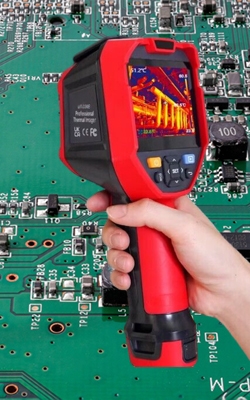 Thermal imaging camera for circuit board inspection
