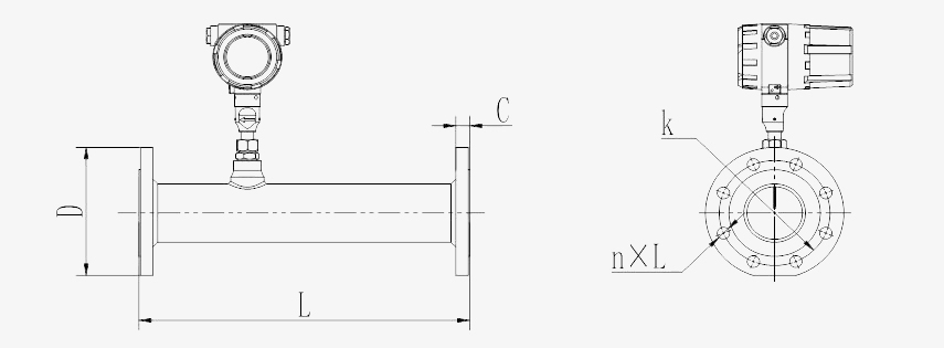 Digital turbine flow meter detail