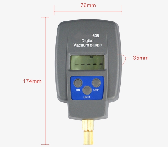 Thermistor digital vacuum gauge dimension