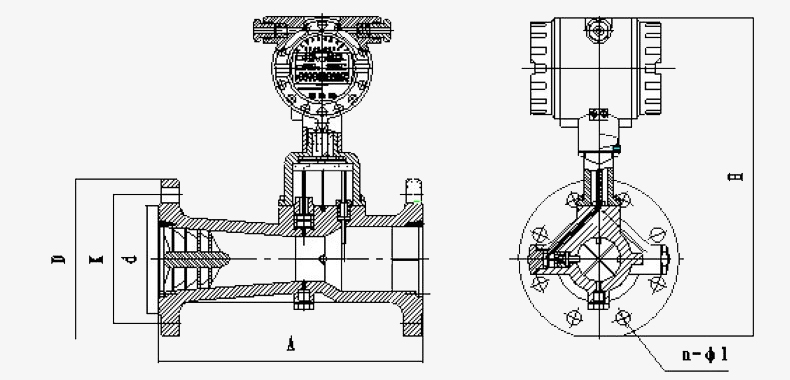 Digital turbine flow meter detail