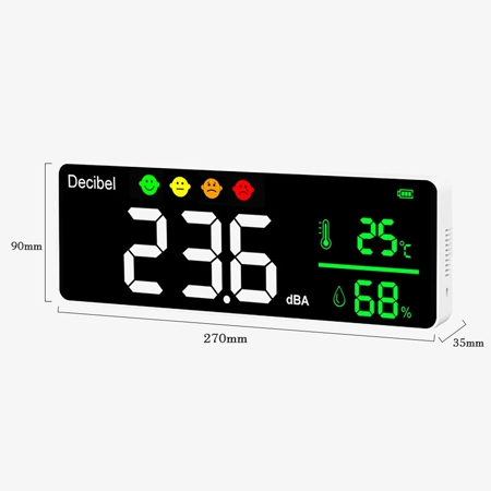 Wall mounted sound level meter dimension