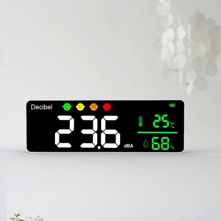 Wall mounted sound level meter living room