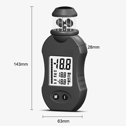 Wind cup anemometer size