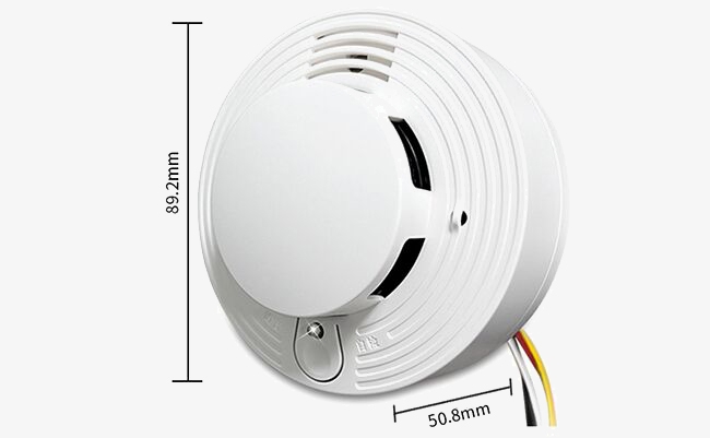 Wired smoke detector size