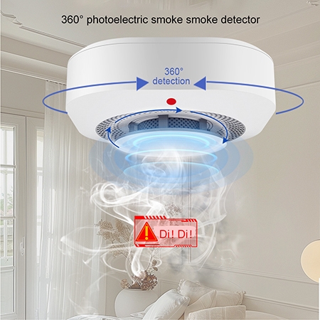 Wireless photoelectric smoke detector detail